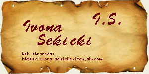Ivona Sekicki vizit kartica